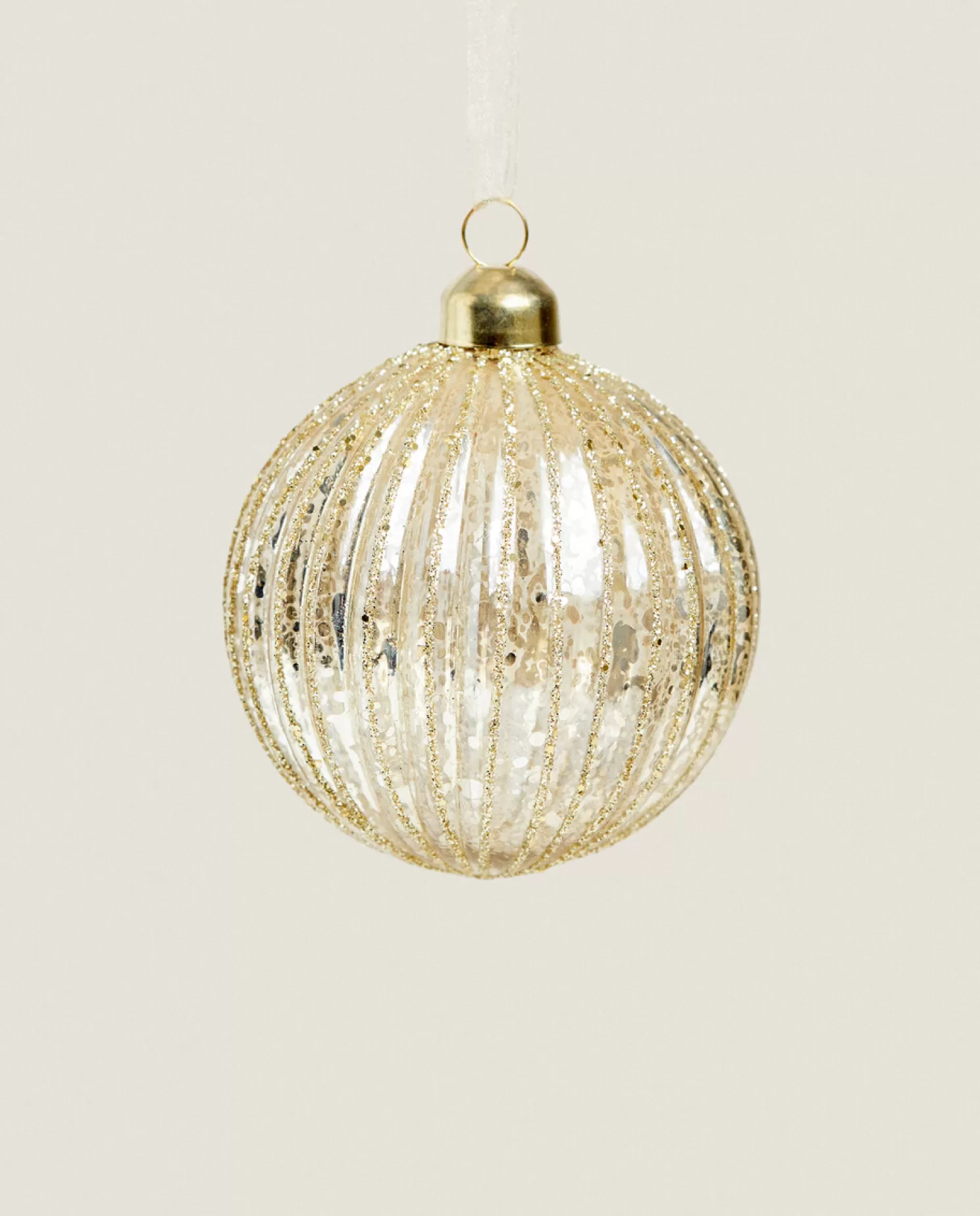 ZARA Home Decoração<Decoração De Bugiganga De Natal De Vidro Com Listras